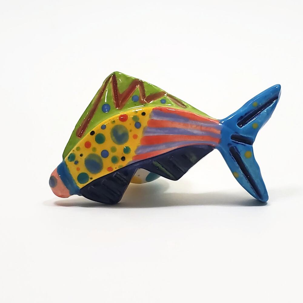 Peach Blossom Studio by Sheila McKenna Ceramic Painted Fish Drawer Knob Pull
